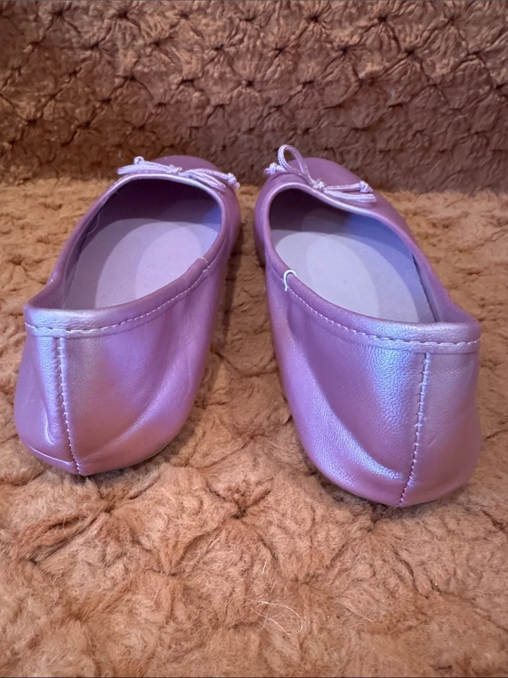 Zoe & Zac Girls' Metallic Pink Ballet Flats